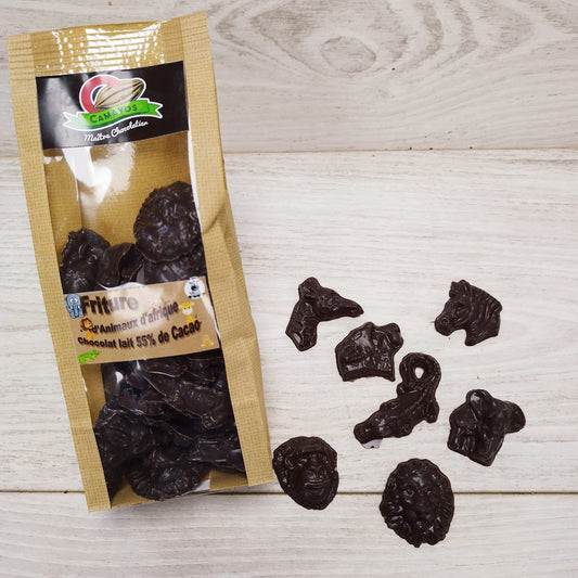 🐘🦒🍫 Friture d’animaux d’Afrique – Chocolat au lait 55% – 150g
