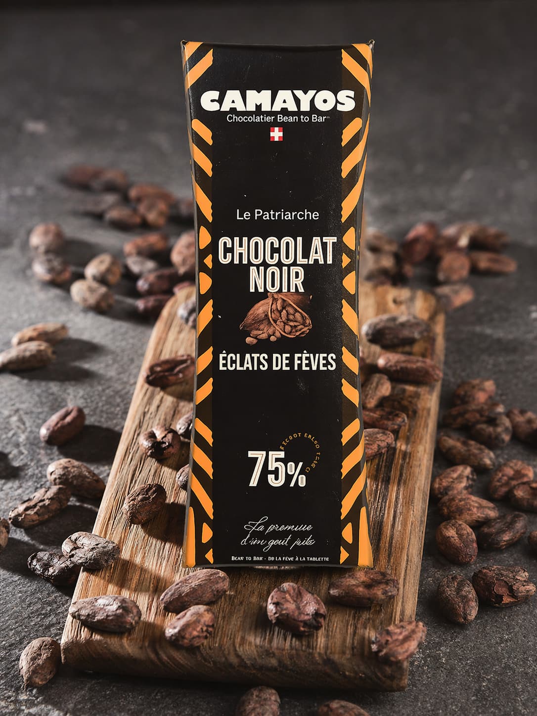 Le Patriarche - 🍫🕰️ Tablette Chocolat noir à l’ancienne 75% aux éclats de fèves de cacao