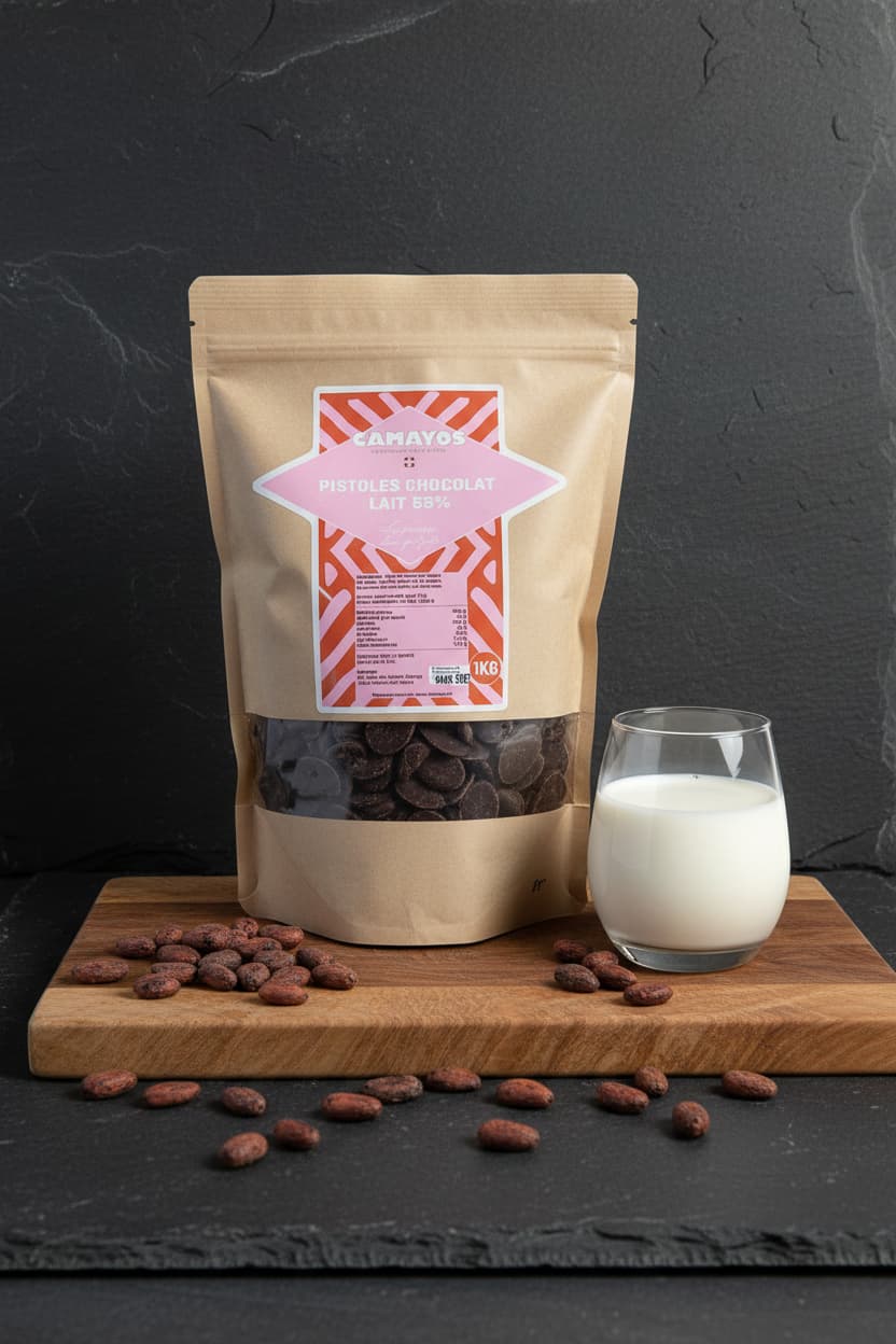 🍫🥛 Pistoles de chocolat au lait 55% de Cacao Camayos 1 KG – Artisanales et traçables