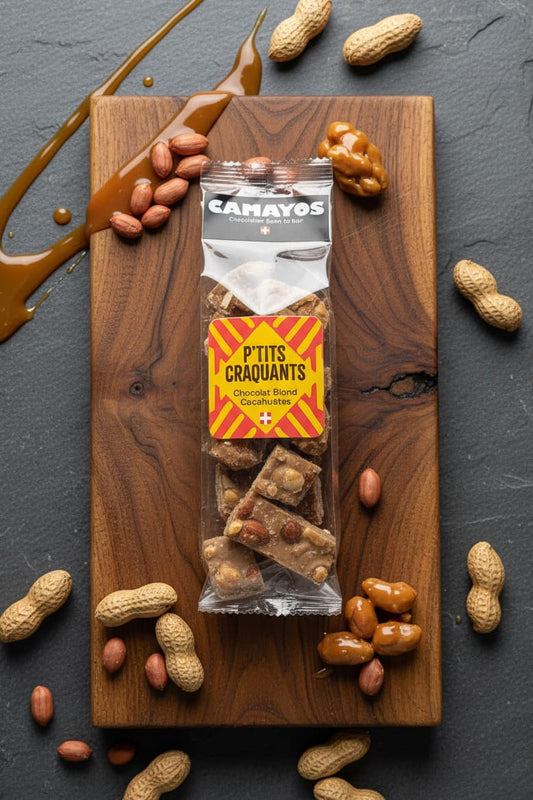 🥜🍫 P’tits Craquants Chocolat blond cacahuètes Camayos – Sachet 150g
