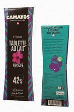 Charger l'image dans la galerie, L'Hibiscus  - 🍫🌺 Tablette Camayos au Lait, Fleurs  Hibiscus – 42% Cacao 💜 – 80g
