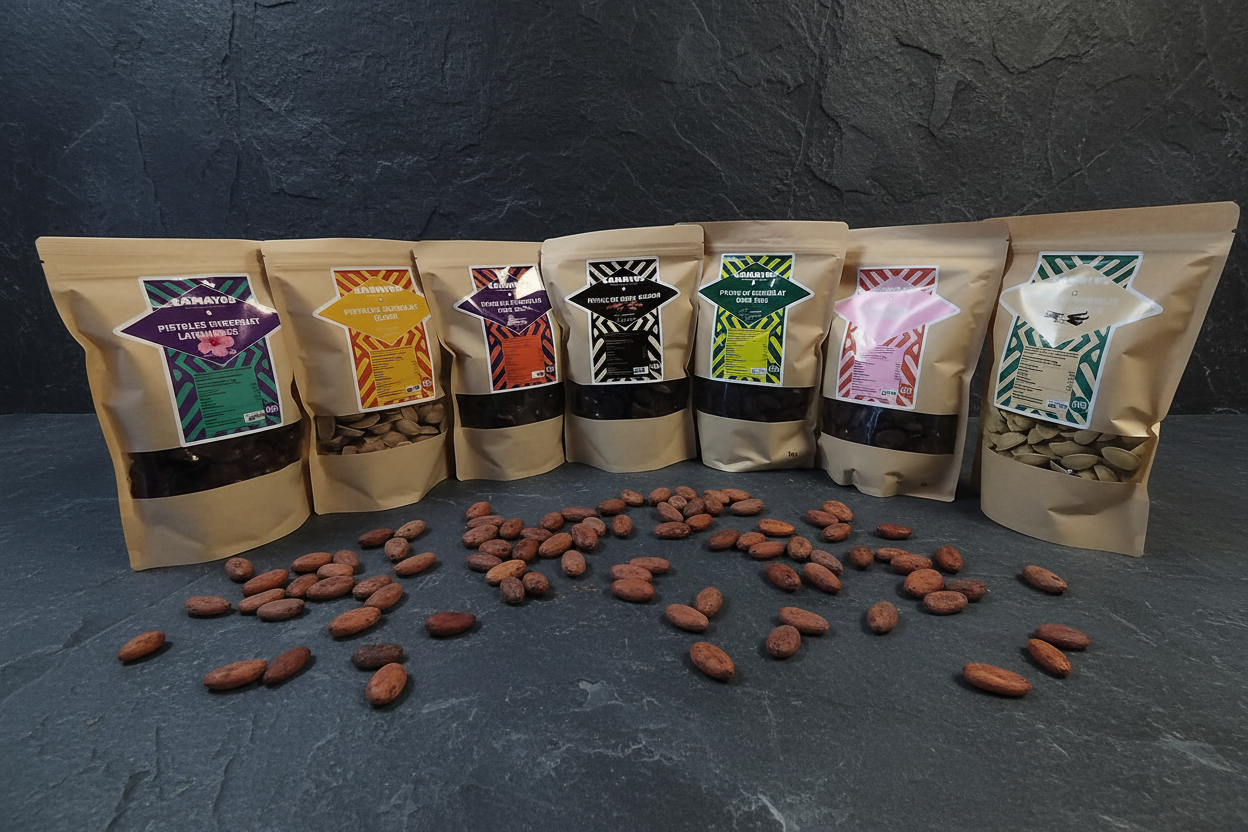 Pistoles Camayos - Fond Ardoise & Fèves de Cacao